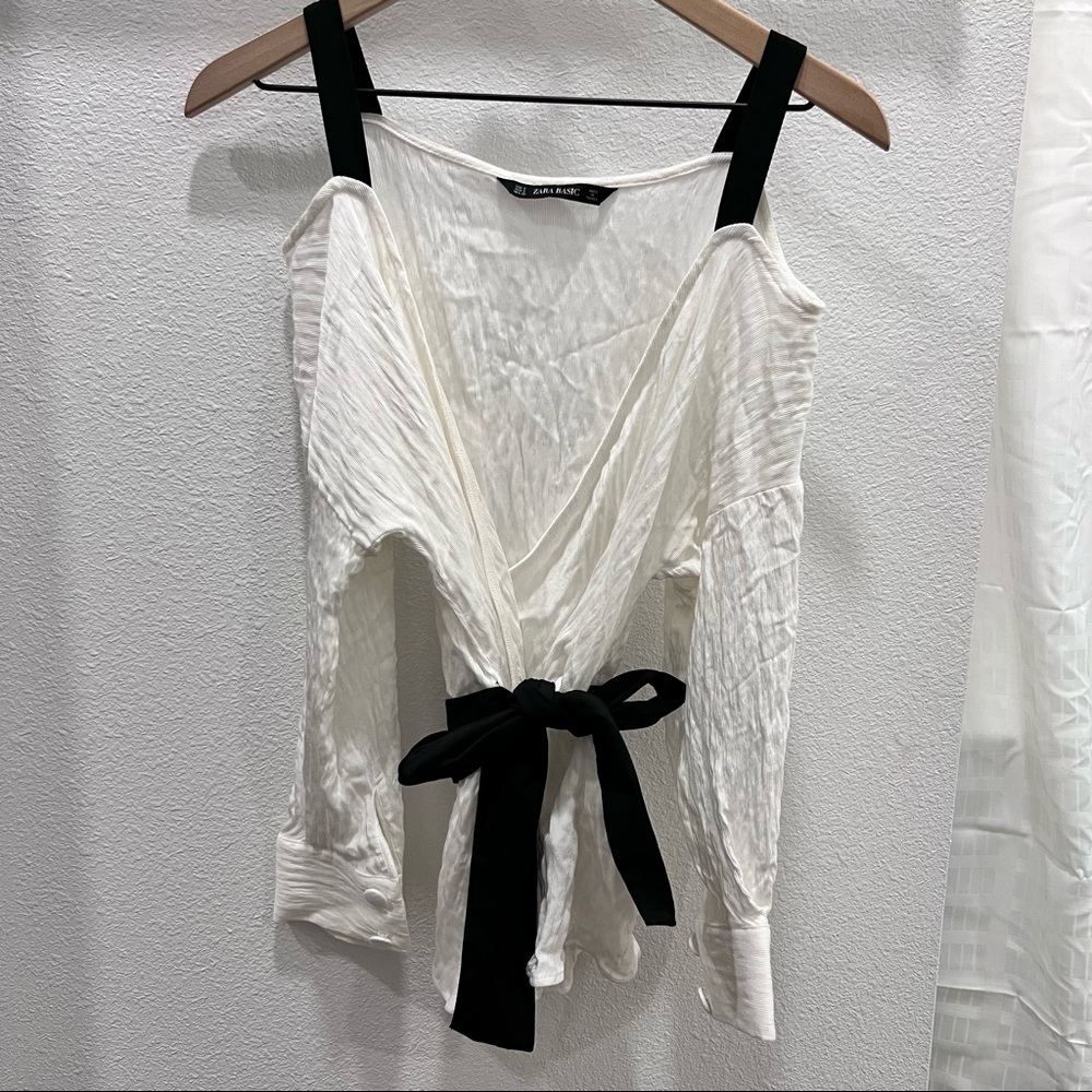 Zara White Long Blouse